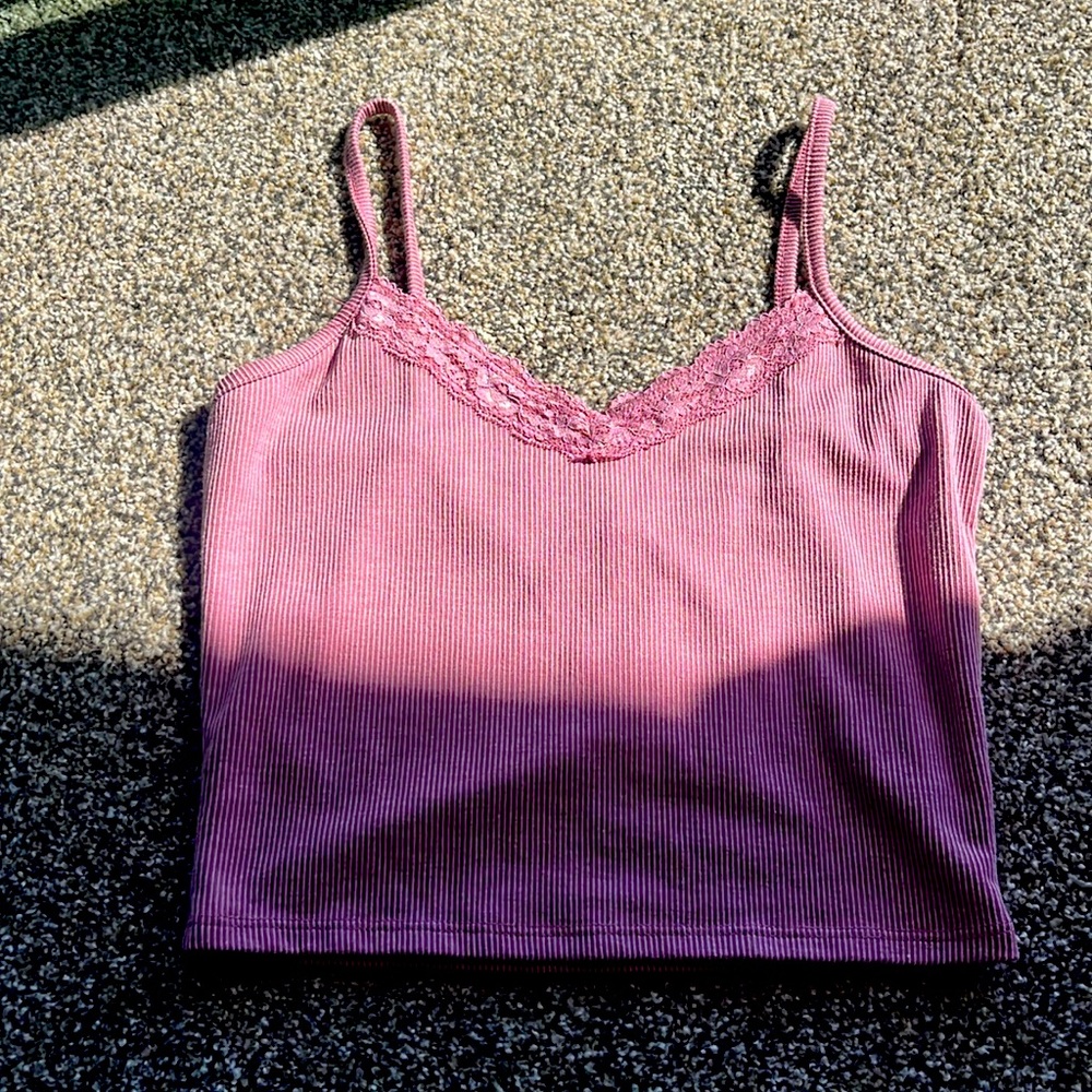 Pink lace tank